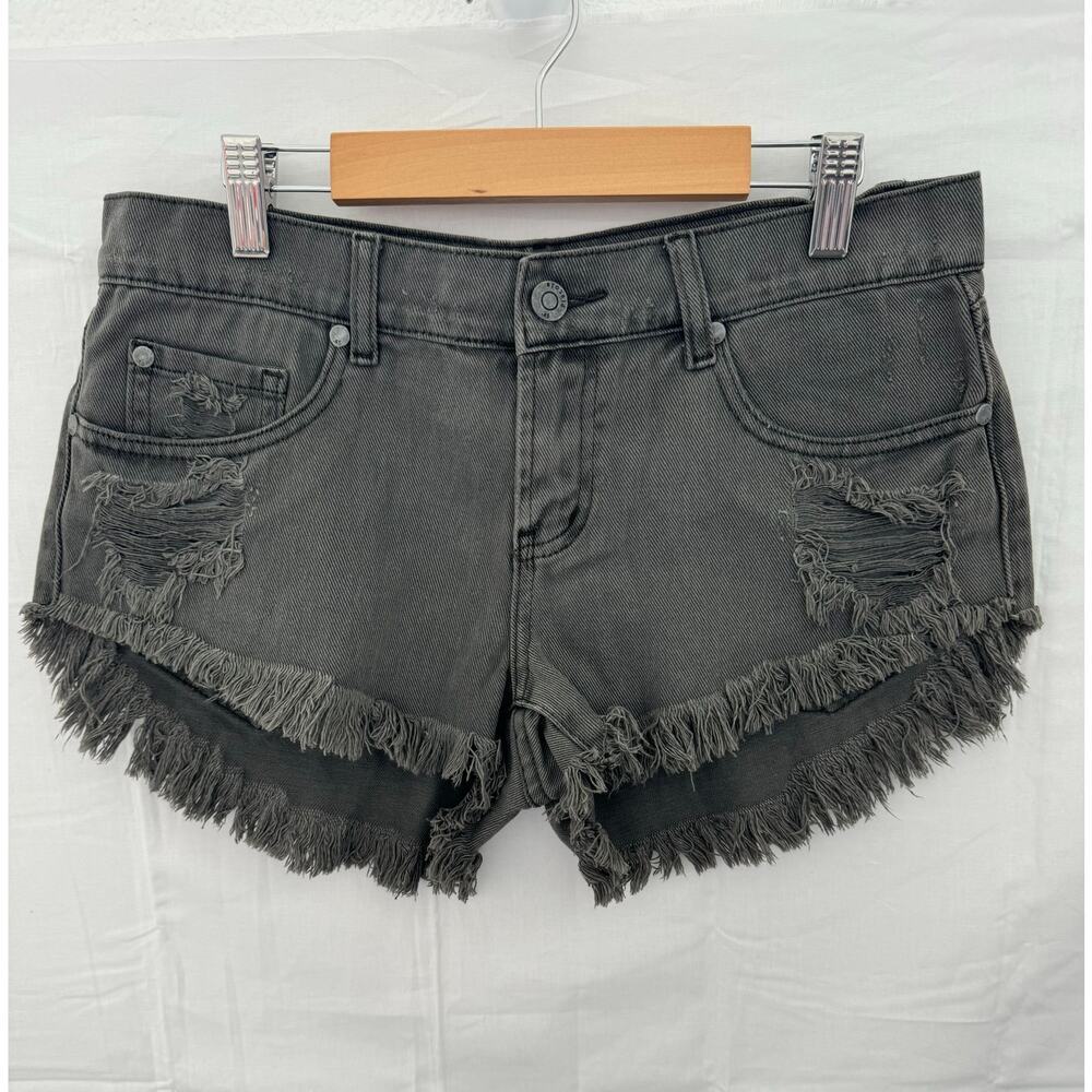 Pistola Distressed Frayed Hem Denim Shorts S